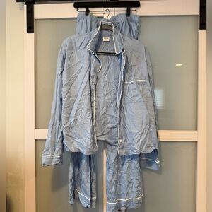 Sonoma Light Blue Pajama Set with White Trim